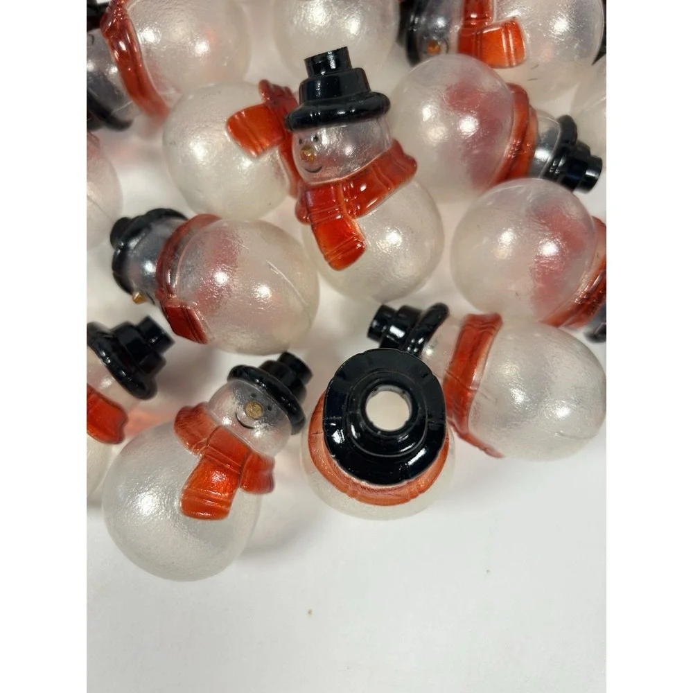 Snowman Blow Mold Christmas String Light Covers Lot of 38 VTG 90s